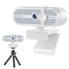 Free Shipping: 2K Webcam for PC, with Microphone and Tripod, Automatic Light Correction, USB Plug-and-Play, 90° Wide Viewing Angle, Privacy Cover, Compatible with Skype, Zoom, Google Meet, Teams, PC, Laptop, Mac, Tablet PC (Product Code: 5a5f54e5)