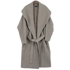 ザラ レディース マンテコ生地 ベルト付き ウールコート ONE