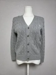 (新品) ポロ ラルフローレン ケーブル編み ケーブルニット カーディガン グレー ビッグボーイ M