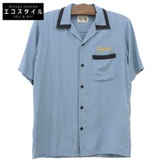 HYSTERIC GLAMOUR ENDLESS NIGHT Embroidered Bowling Shirt, Men's, Blue, Size Small, 20SS