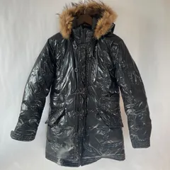 【美品】y2k archive アーカイブ　ニコルクラブフォーメン　エナメル　ダウンジャケット　46  ブラック　ラクーンファー