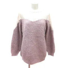 スナイデル SNIDEL ニット セーター レース 長袖 切替 F 紫 パープル ベージュ /MN