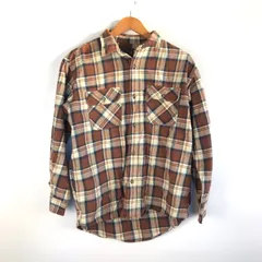 EDWIN ネルシャツ メンズ L ブラウン×ホワイト×チェック 3112202601100117