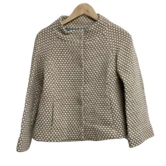 Sybilla(シビラ) コート サイズM レディース美品  - カーキ×アイボリー 長袖/ショート丈/秋/冬