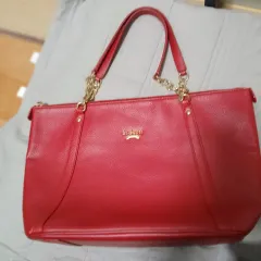 St Scott レッド トートバッグ チェーン ショルダーバッグ