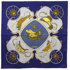 エルメス カレ90 SPRINGS シルクスカーフ スプリング ネイビー HERMES AC0176