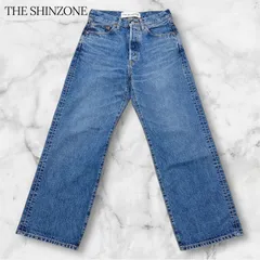 THE SHINZONE シンゾーン メンズ デニムパンツ 日本製 サイズ32 綿100% ボタンフライ バギージーンズ 裏地白 ヴィンテージ加工 インディゴ ジーンズ 定番 B0843のサムネイル