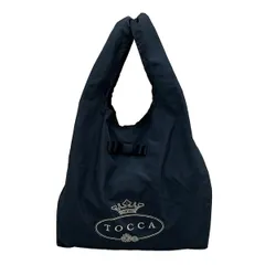 TOCCA(トッカ) トートバッグ美品  - ネイビー リボン/刺繍/折りたたみ/エコバッグ