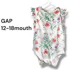 a1744　Baby GAP 花柄 ロンパース 80cm オーガニックコットン