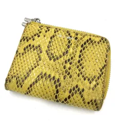 niko and... ニコアンド 二つ折り財布 パイソン 黄色 イエロー L字 ヘビ柄