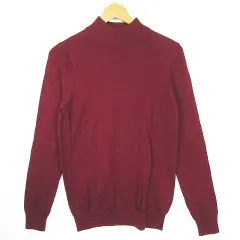 無印良品 良品計画 ニット カットソー 長袖 ハイネック ウール M ボルドー kz11453