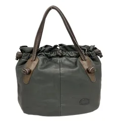 IBIZA(イビザ) ハンドバッグ - 黒×ダークブラウン レザー