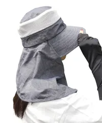 [DONOBAN] 帽子 レディース ハット キャップ uv uvケア つば広 日よけ 日除け UVカット フェイスカバー ネックカバー 虫よけ ガーデニング 無地ガーデンハット…