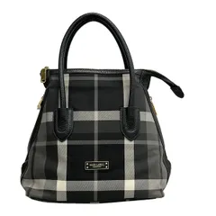 BLUE LABEL CRESTBRIDGE(ブルーレーベルクレストブリッジ) ハンドバッグ - 黒×白×グレー チェック柄 レザー