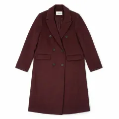 ローレン・ビダル ダブル ブレスト コート バーガンディ 구55