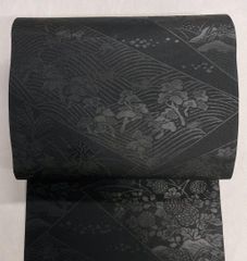 名古屋帯 建物 塔 風景 五重塔 黒地 着物 053tz - メルカリ