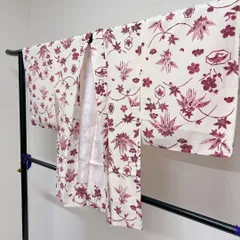 羽織　正絹　楓　梅花　笹の葉　青海波　七宝　亀甲模様　着物　063t