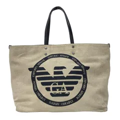 EMPORIOARMANI(エンポリオアルマーニ) トートバッグ - アイボリー×ベージュ×黒 レザー