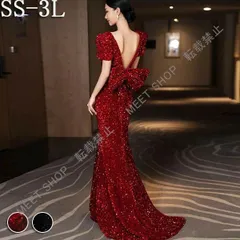 大人気商品★ドレス 大人 ピアノ発表会 ドレス バックシャン マーメイドドレス セクシー Vネック 演奏会 大きいリボン 結婚式 フェミニン パーティードレス ロングドレス 袖あり お呼ばれ 20代 30代 可愛い フェミニン 黒CLF116P166