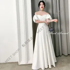 大人気商品★ウエディングドレス 演奏会ドレス ロングドレス カラードレス オフショルダー 演奏会 発表会ドレス ホワイト 結婚式 パーティードレス 花嫁 二次会ドレス 安い ウェディングドレス 大きいサイズ イブニングドレス 披露宴CLF116P047