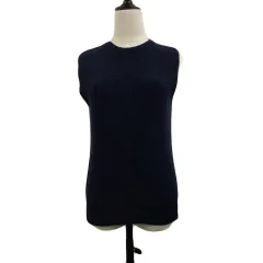 リフレクト Reflect ベスト ニット プルオーバー クルーネック 無地 ノースリーブ 9 紺 ネイビー