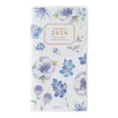 ミドリ ポケットダイアリー 手帳 2026年 スリム マンスリー カントリータイム花柄 22363006 (2026年1月始まり)