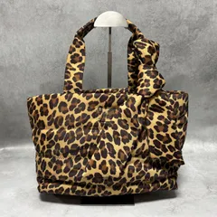 kate spade new york ケイトスペード レオパード 豹柄 ヒョウ柄　ナイロン ハンドバッグ リボン ロゴプレート レディース  おしゃれ