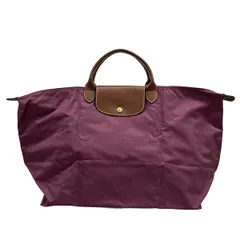 LONGCHAMP(ロンシャン) ハンドバッグ ル・プリアージュオリジナル 1624089882 パープル×ブラウン 折りたたみ レザー