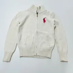 6x 120-125 ラルフローレン ポロキッズ シャーリングニット ジップアップ