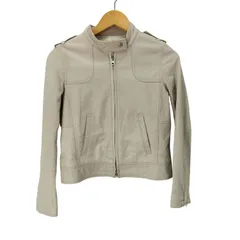 ユナイテッドアローズグリーンレーベルリラクシング UNITED ARROWS green label relaxing シングルレザーライダースジャケット レディース JPN：38 