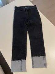 状態良し) ロールアップ ブラック デニム パンツ