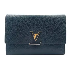 【中古】LOUIS VUITTON ルイ・ヴィトン ポルトフォイユ･カプシーヌ コンパクト M62157 トリヨンレザー ブラック ノワール レディース財布 26001190 RD