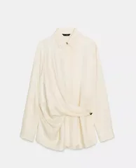 新品未使用ZARA(ザラ)エクリュサテンシャツブラウス