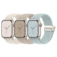 【特価商品】編み込み バンド ゴム 磁気式バックル バンド マグネット アップルウォッチ アップルウォッチ スポーツベルト 伸縮性 Watch iWatch Series Apple 11 10 38mm 9 8 40 7 6 41 5 4 42 3 2 ナイ