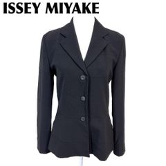 美品 ISSEY MIYAKE プリーツ ジャケット M 黒 ストライプ - メルカリ