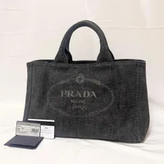 PRADA プラダ カナパ ラージトートバッグ デニム ブラック 黒 1BG642