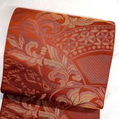 ユ22未着用名古屋帯 松葉 夏帯 羅 花柄 正絹 着物帯 仕立て上り - メルカリ