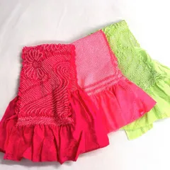 帯揚げ　3点セット　まとめ売り　花模様　流線　亀甲模様　着物　084tz