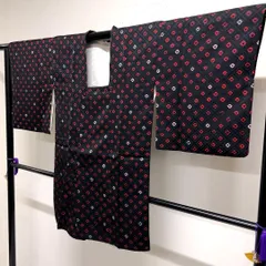 道行コート　正絹　菱模様　鹿の子　着物　081tz