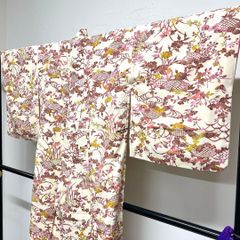 新品 高級 小紋 正絹 縮緬 ちりめん 型染め 袷 - メルカリ