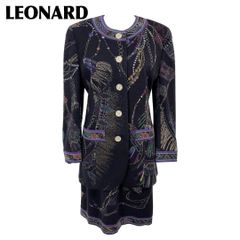 LEONARD レオナール スーツ スカートセットアップ ブラック 9AR/38 