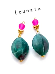 4016桜 カラー グリーン ピンｸ春物ピアス 樹脂ピアス