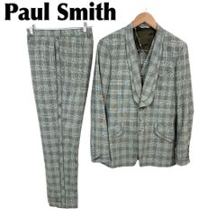 極美品】Paul Smith 花柄裏地 REDA生地 チェック柄 ライトグレー