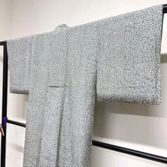 小紋　正絹　作家物　草木染　花模様　雪　水玉　着物　071tz