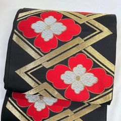 川島織物 セミアンティーク 名古屋帯 松葉仕立て 綴れ織 菊花 着物 