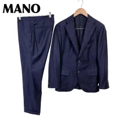 【美品】 MANO ロロピアーナ生地 スーツセットアップ 46-79 ネイビー