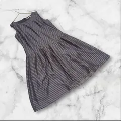 シルク❤【セオリーリュクス】（40）フレアワンピース ノースリーブ ボーダー柄