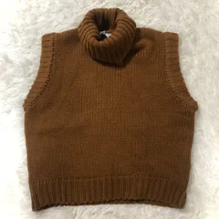 ZARA　タートルネックニットベスト　ブラウンカラー　Mサイズ