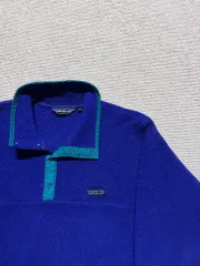 80s USA patagonia パタゴニア Synchilla（シンチラ） スナップT ブルー PURPLE パープル M