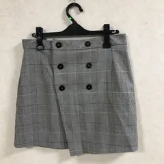 ZARA　ミニスカート　チェック柄　グレーカラー　Mサイズ
